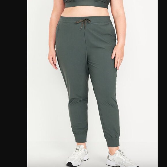 Old Navy High-Waisted SleekTech Joggers Size XXL Green Stretch Athleisure Pocket - Picture 1 of 14